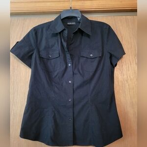 New York and Co black short-sleeve blouse, M